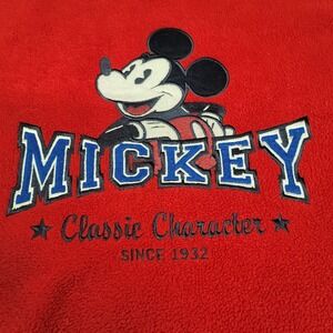 Vintage Mickey Mouse Disney Store Sherpa Sweatshirt Classic Character Red Medium